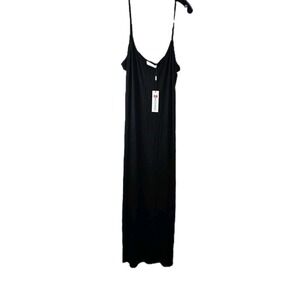 Kate Kasin Womens 2XL Maxi Slip Black Slinky Minimalist Adjustable Strap Dress